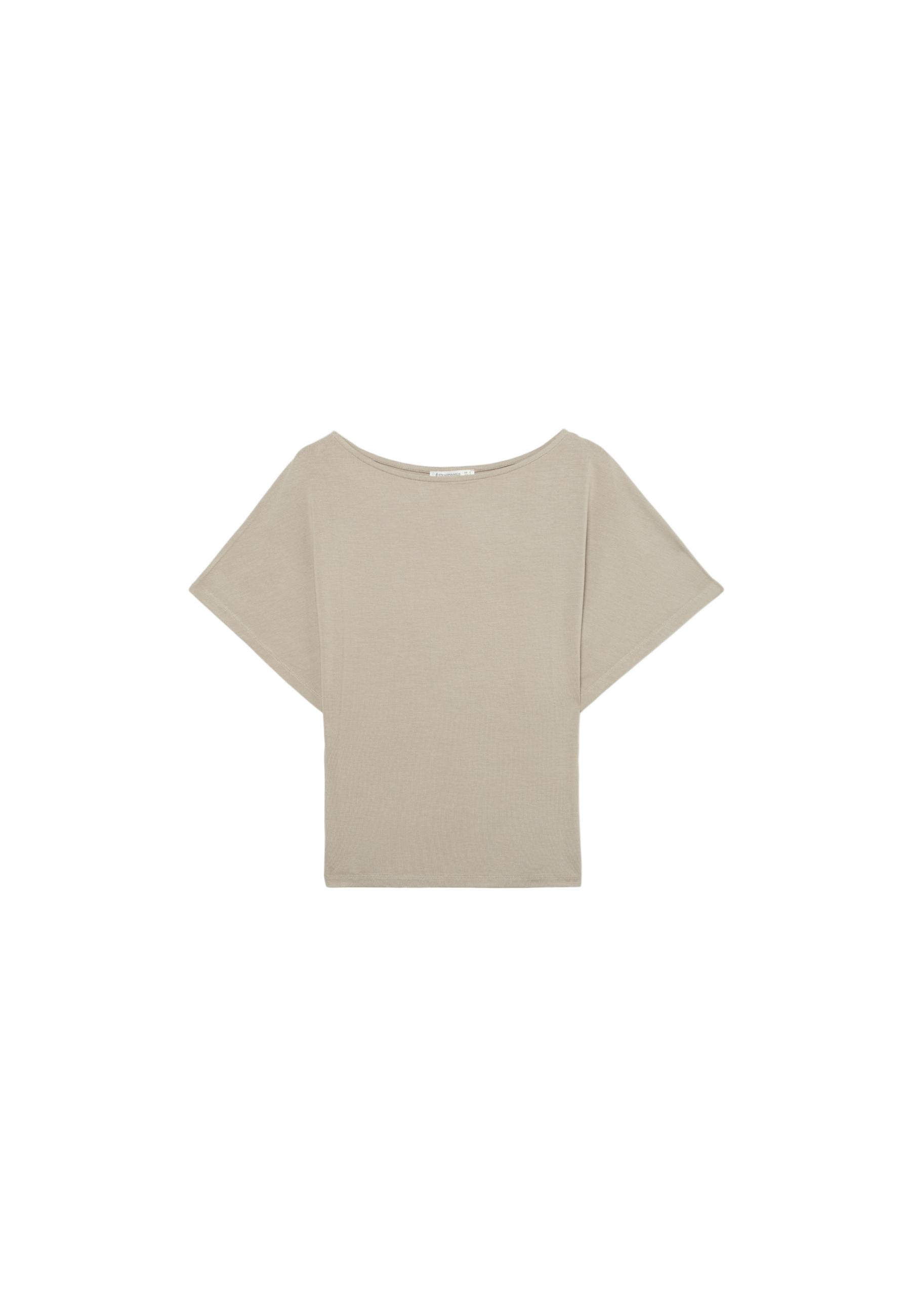 Short sleeve boat neck T-shirt — Brown