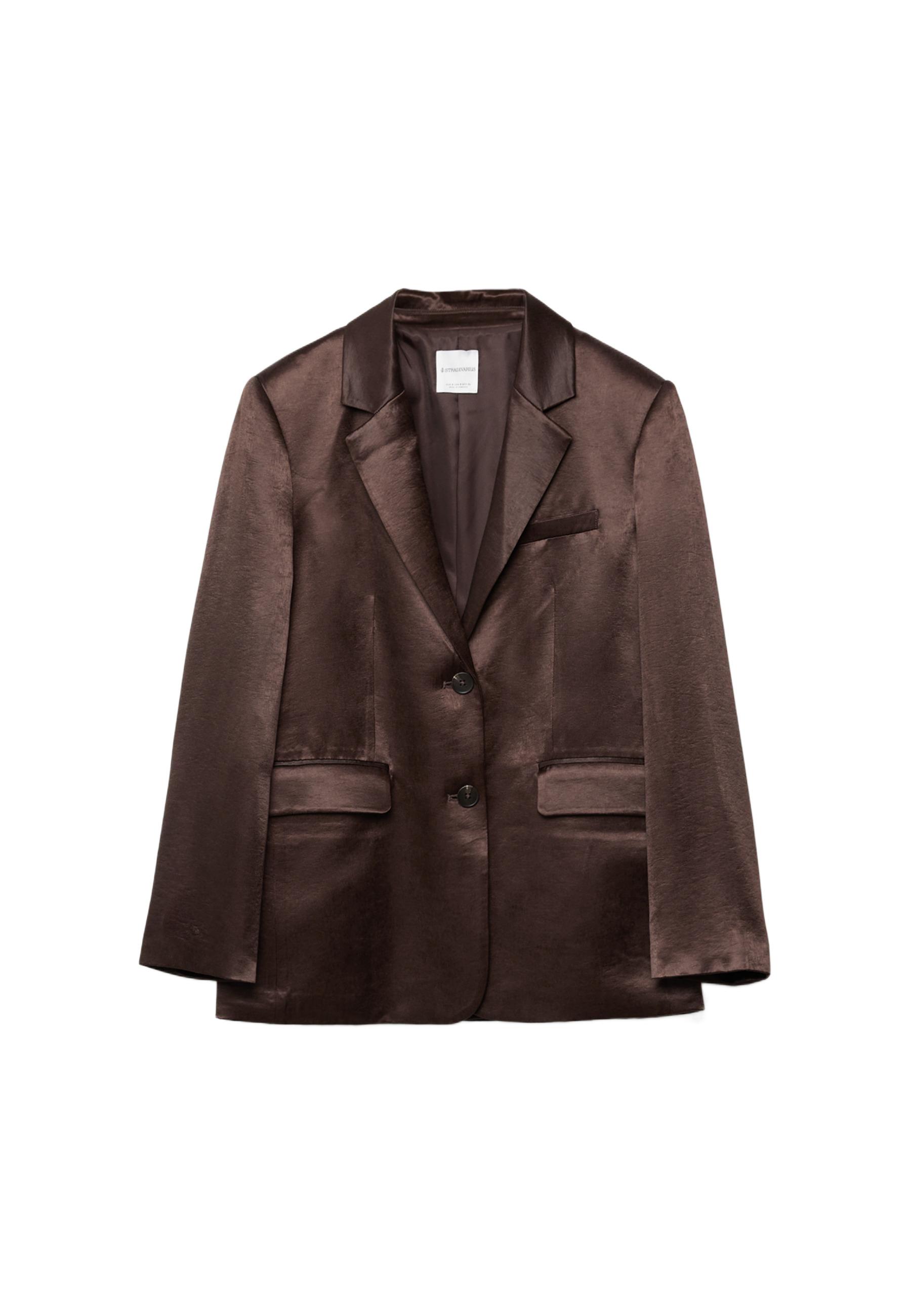 Satin blazer — Brown