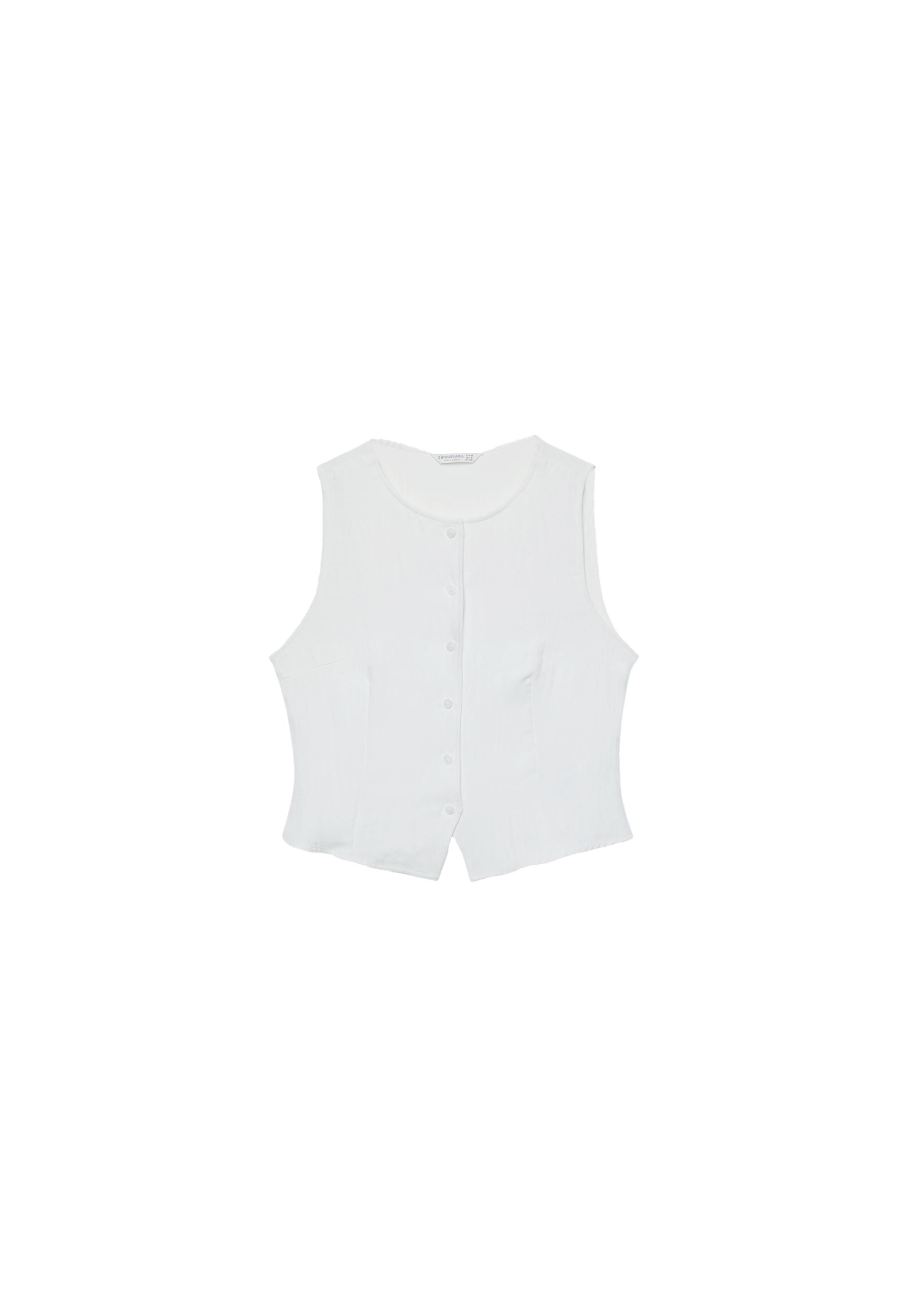 Regular buttoned waistcoat — Ecru