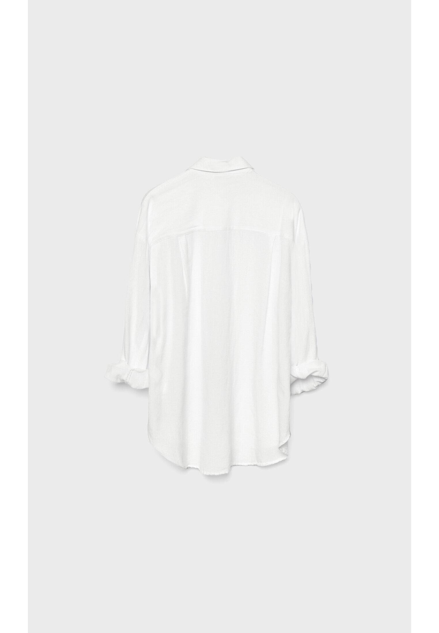 Linen-look flowing shirt — White