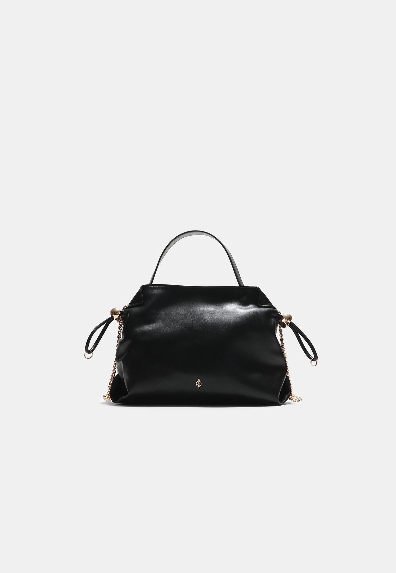 Small ruched crossbody bag — Black