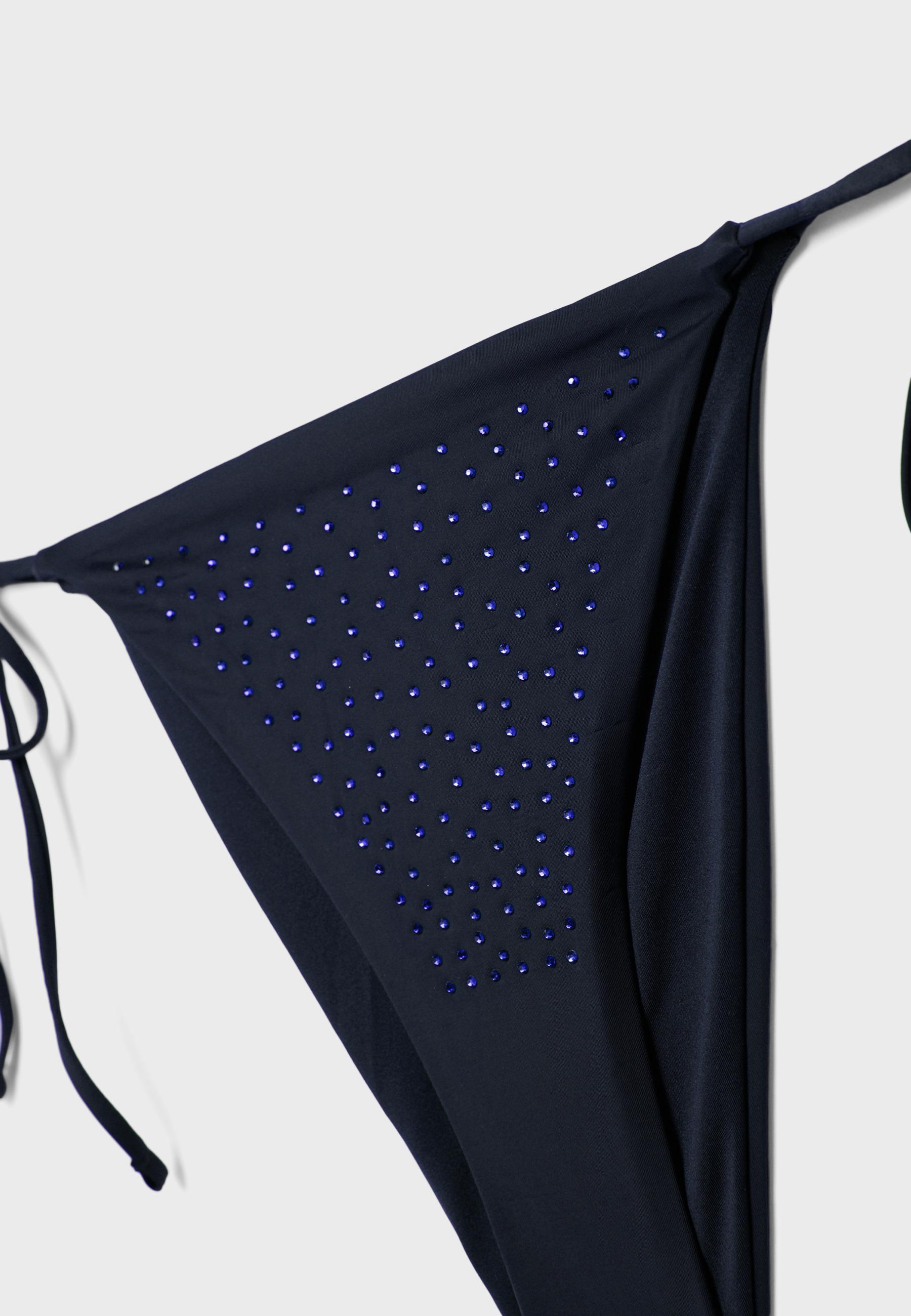 Shimmery Brazilian bikini bottoms — Dark blue