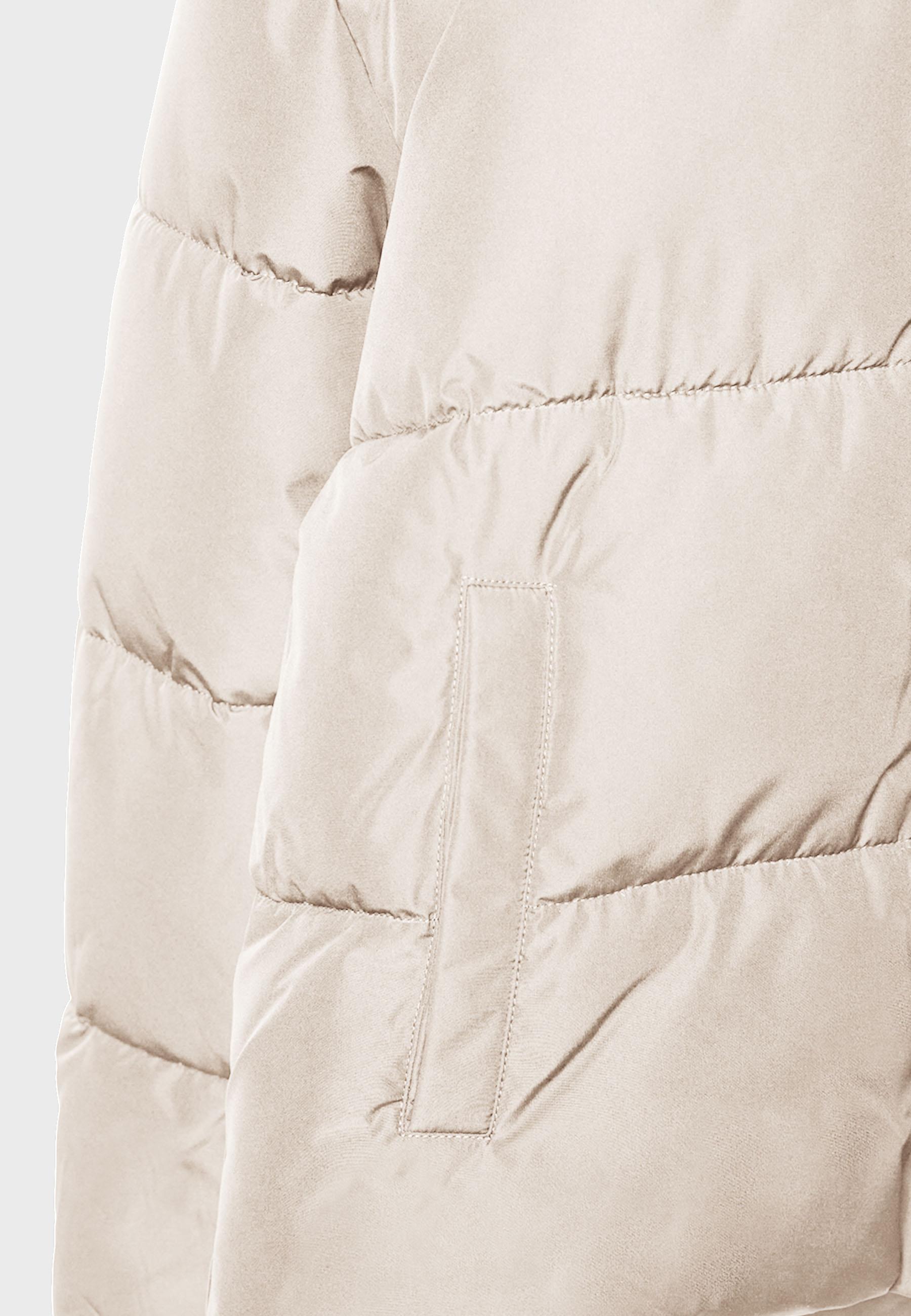 Puffer jacket with hood — Stone