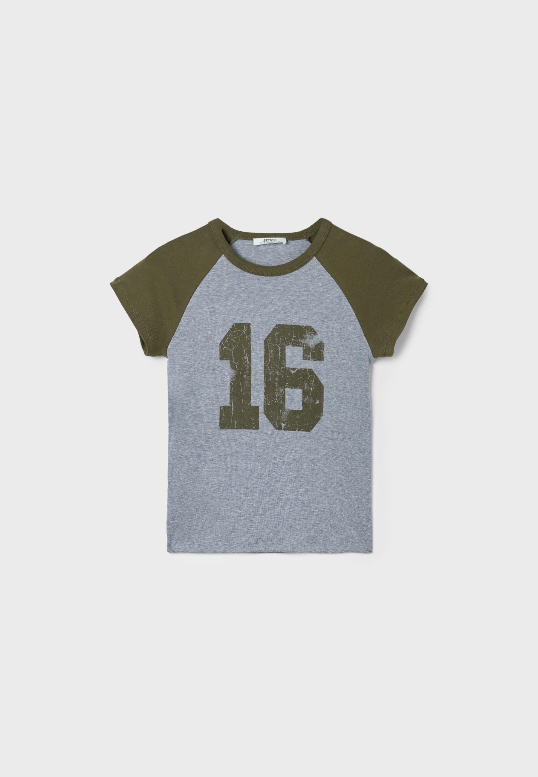 Printed short sleeve T-shirt — Khaki