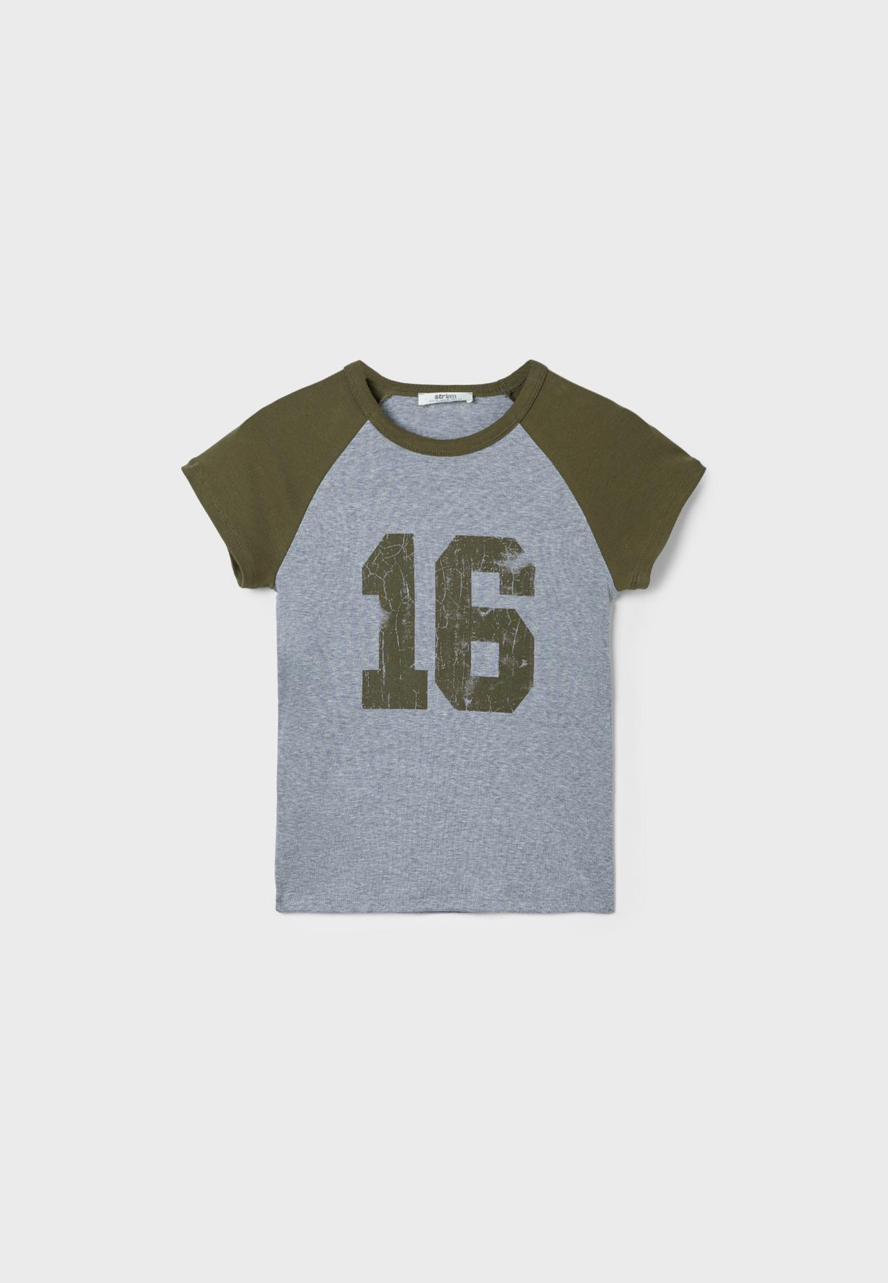 Printed short sleeve T-shirt — Khaki