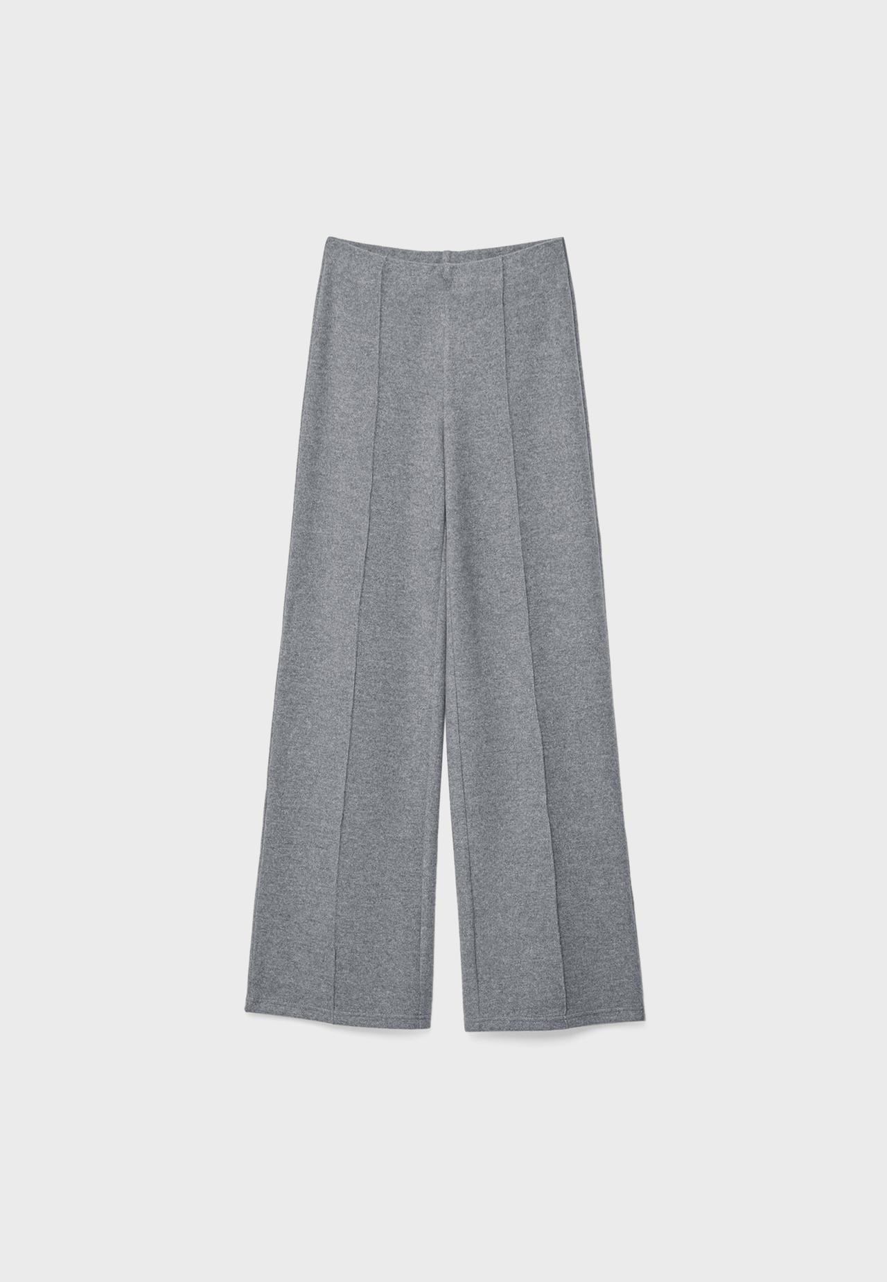 Soft-touch pintuck trousers — Dark grey