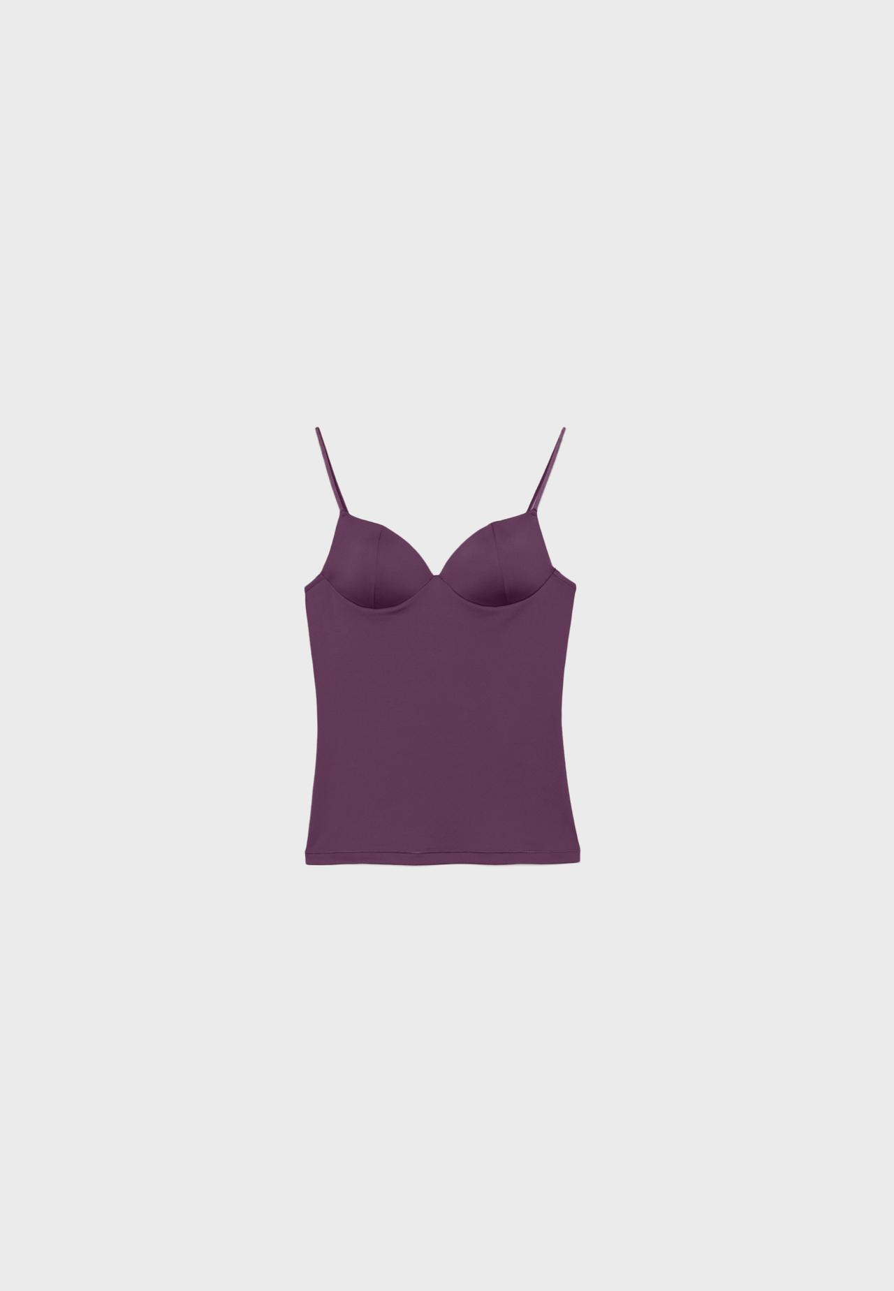 Corsetry-inspired top — Dark purple