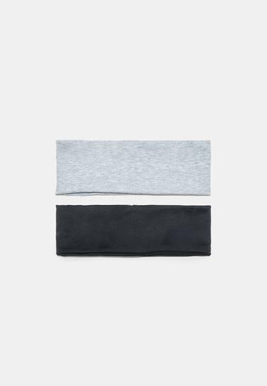Set of 2 fur headbands — Mid grey 1
