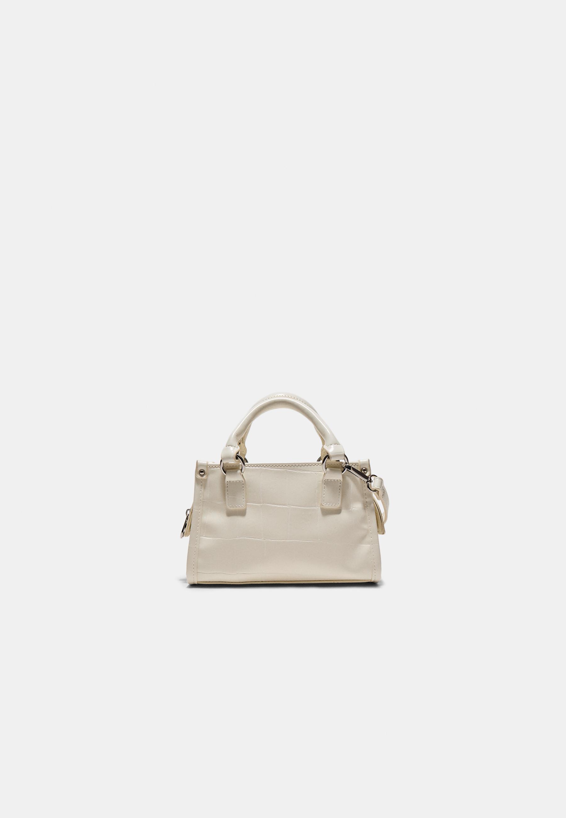 Timsah deseni görünümlü mini tote çapraz askılı çanta - Görsel 5