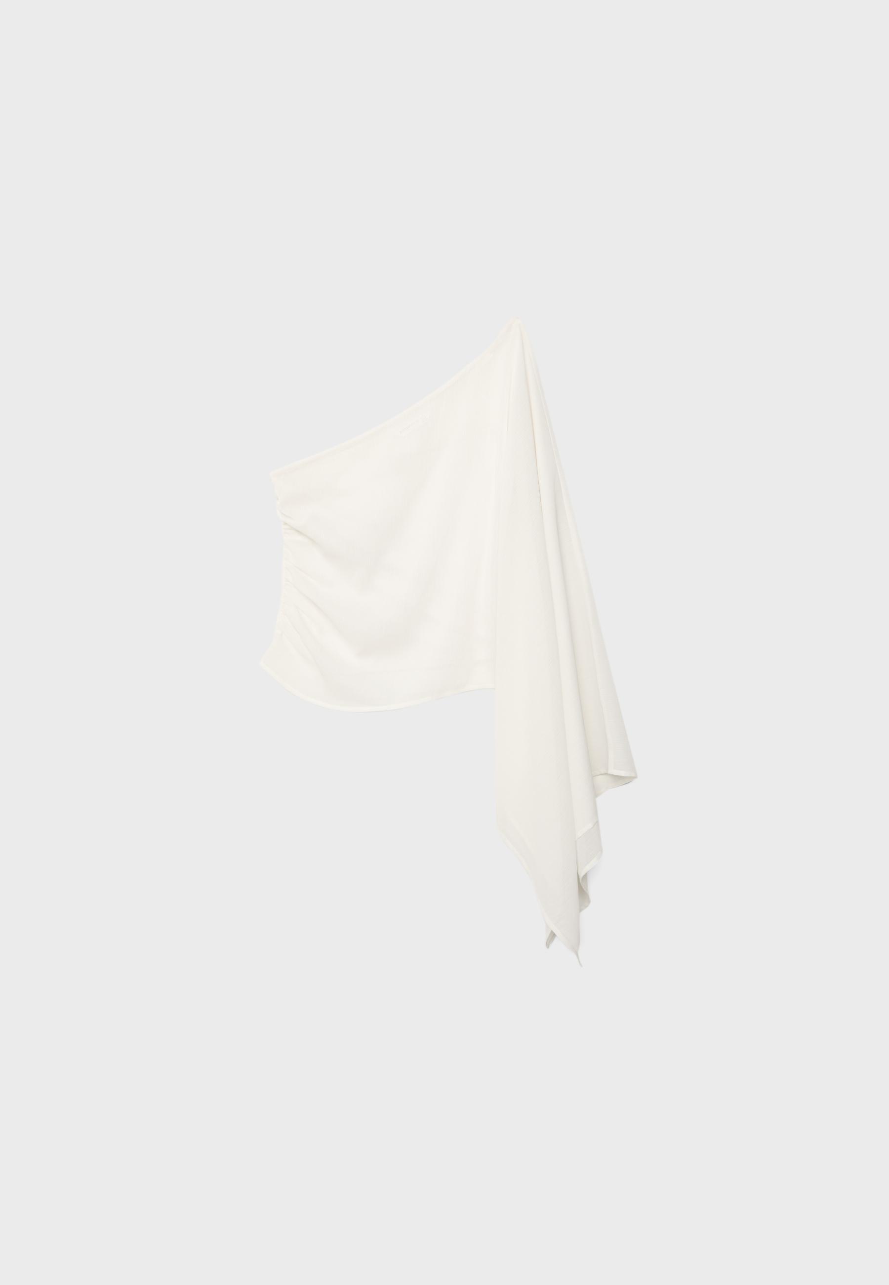 Asymmetric cape — Ecru