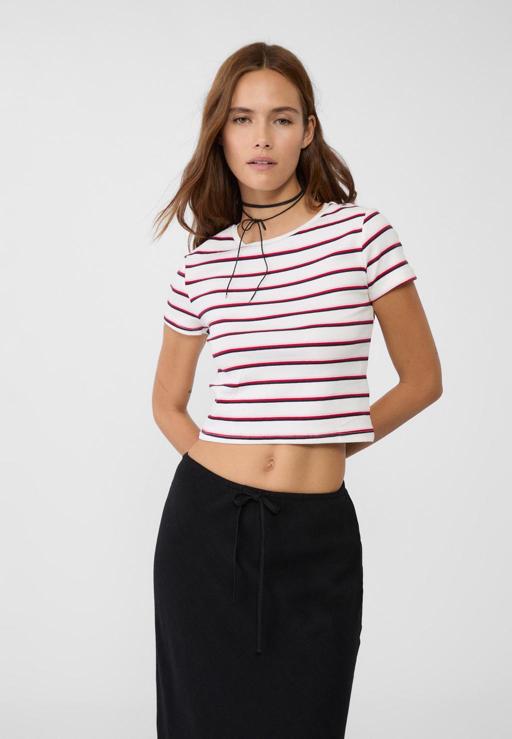 Striped cropped T-shirt