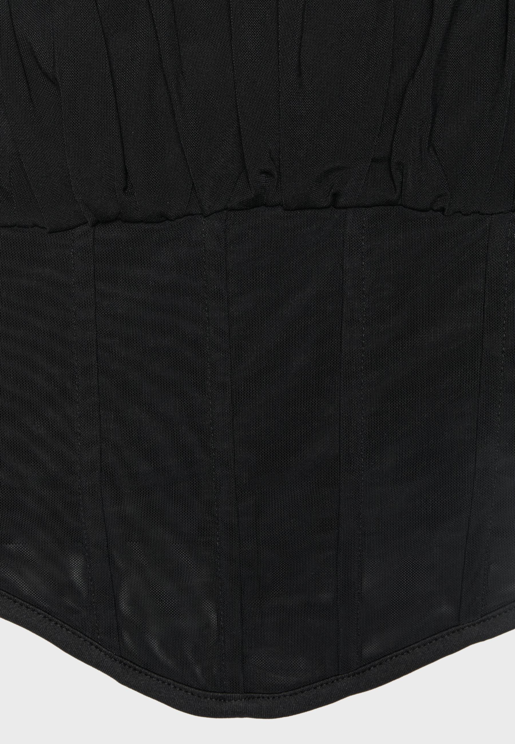 Mesh bodice bandeau top — Black