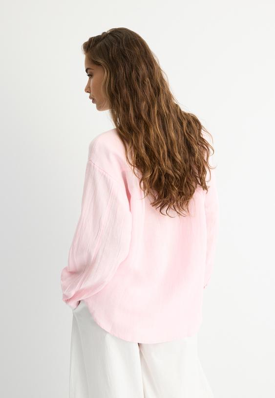 camisa fluida efecto lino