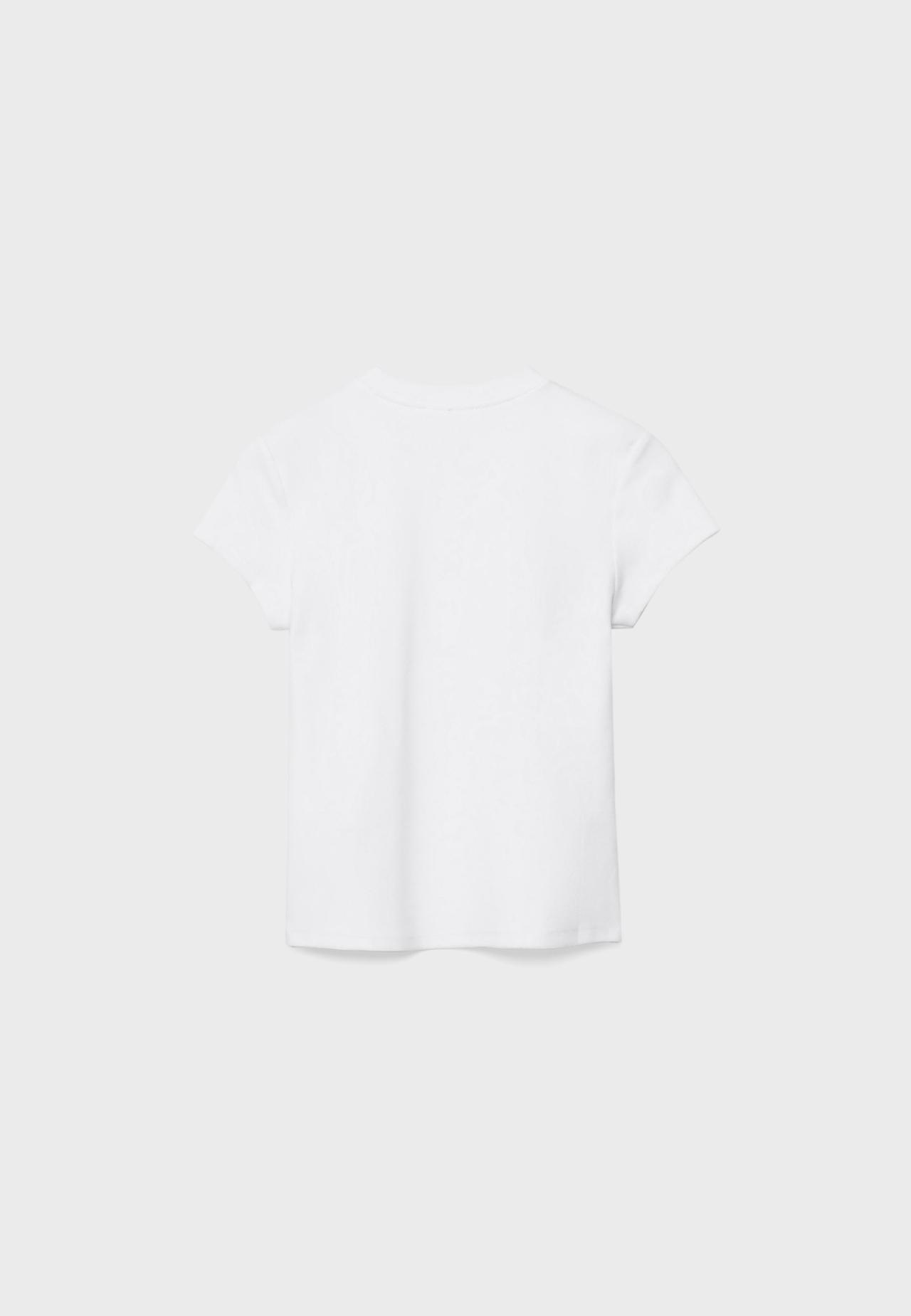 Basic round neck short sleeve T-shirt — White