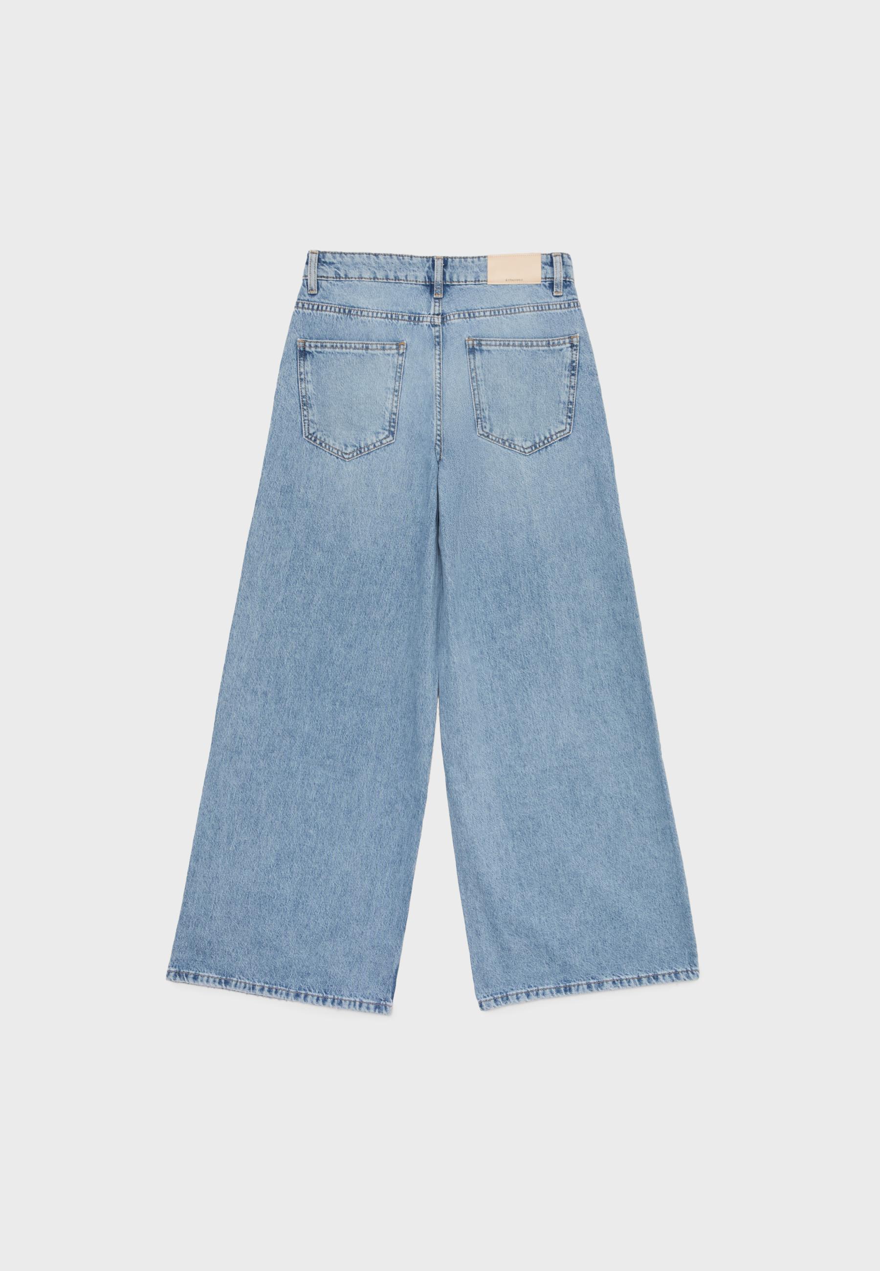 Crossover-waist jeans — MEDIUM LIGHT BLUE DENIM