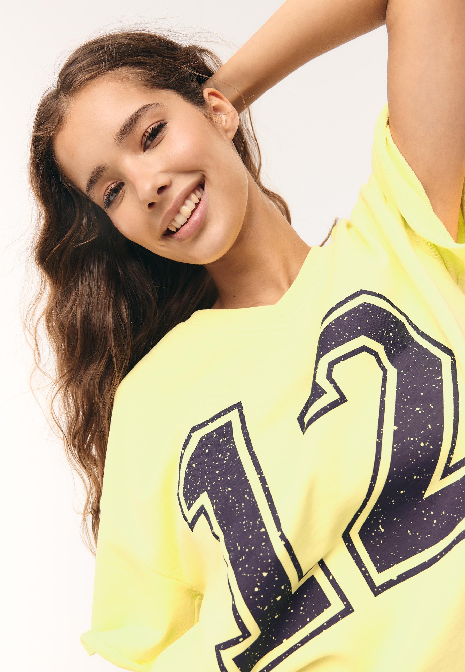 New York short sleeve sweatshirt — Pastel yellow