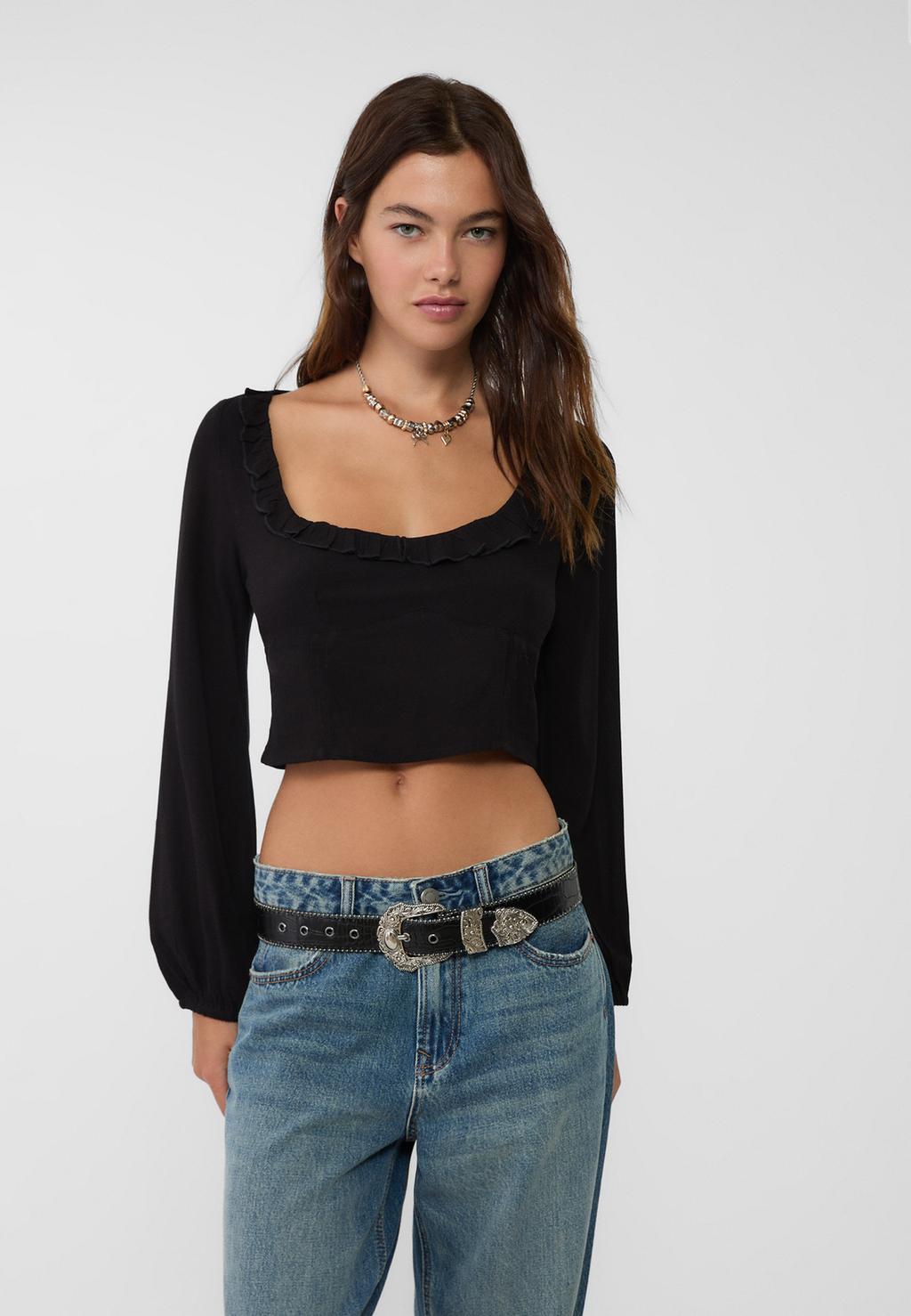 Ruffled crop top