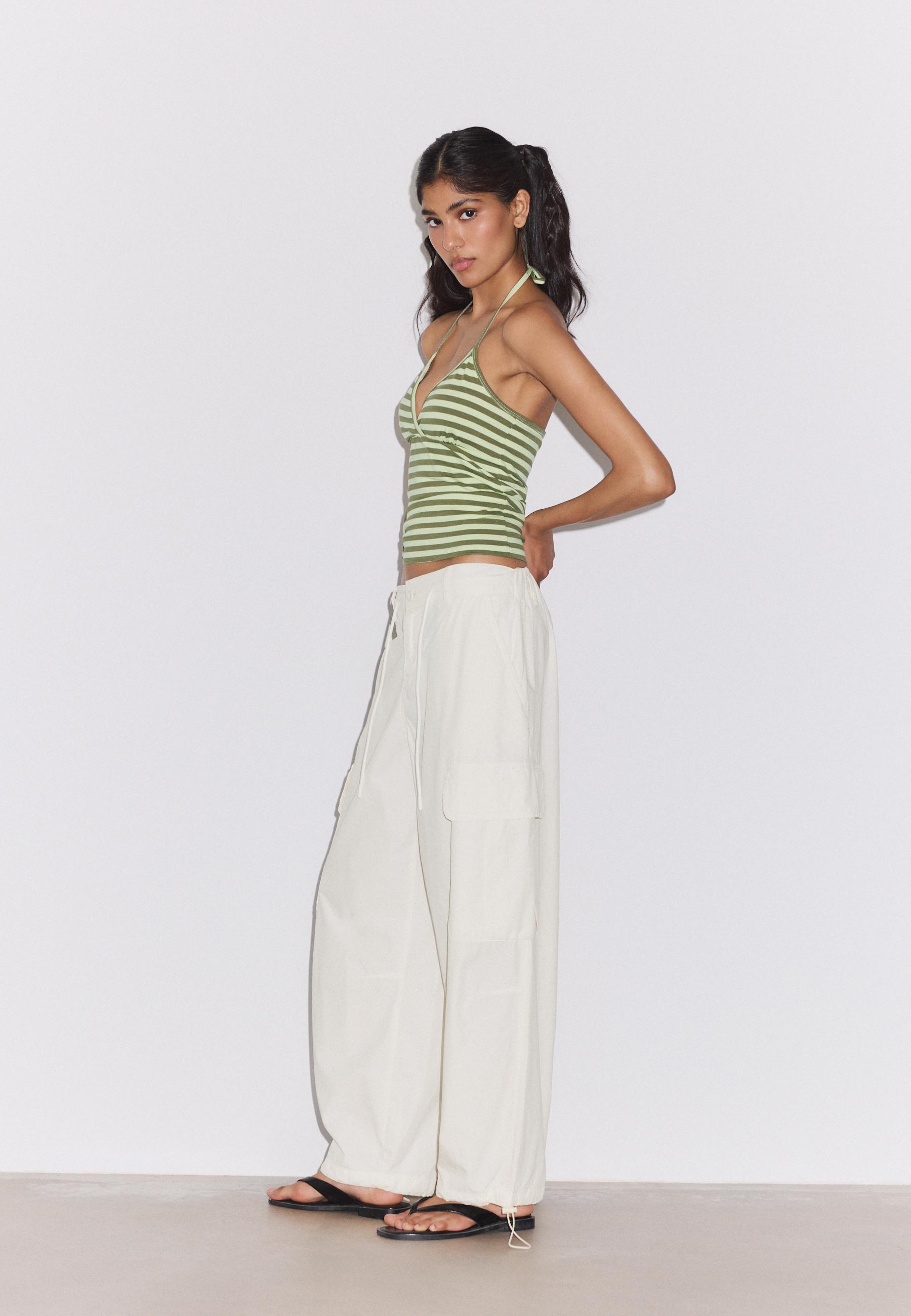 Poplin cargo trousers — Stone
