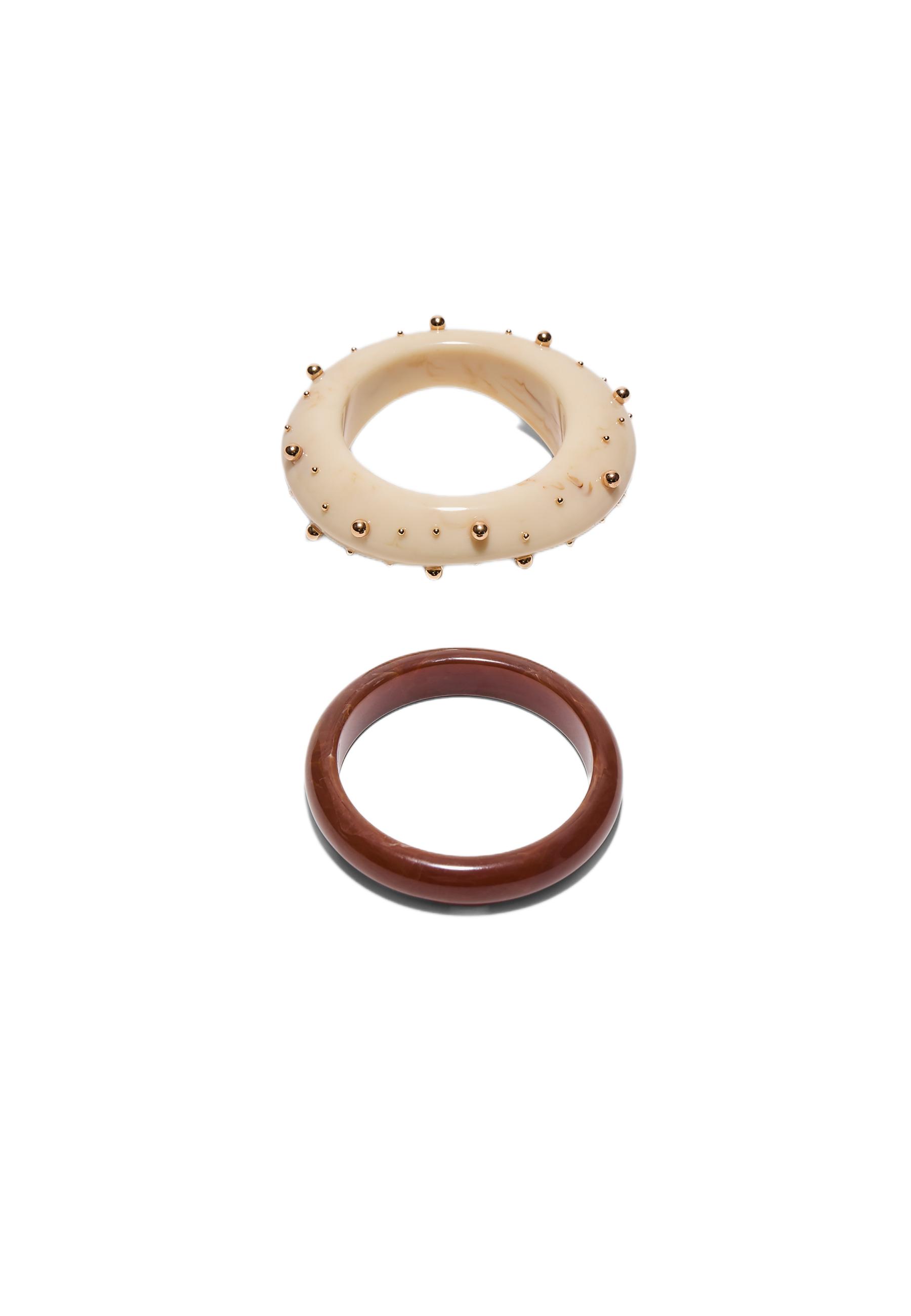 Set of 2 matching bracelets — Ecru