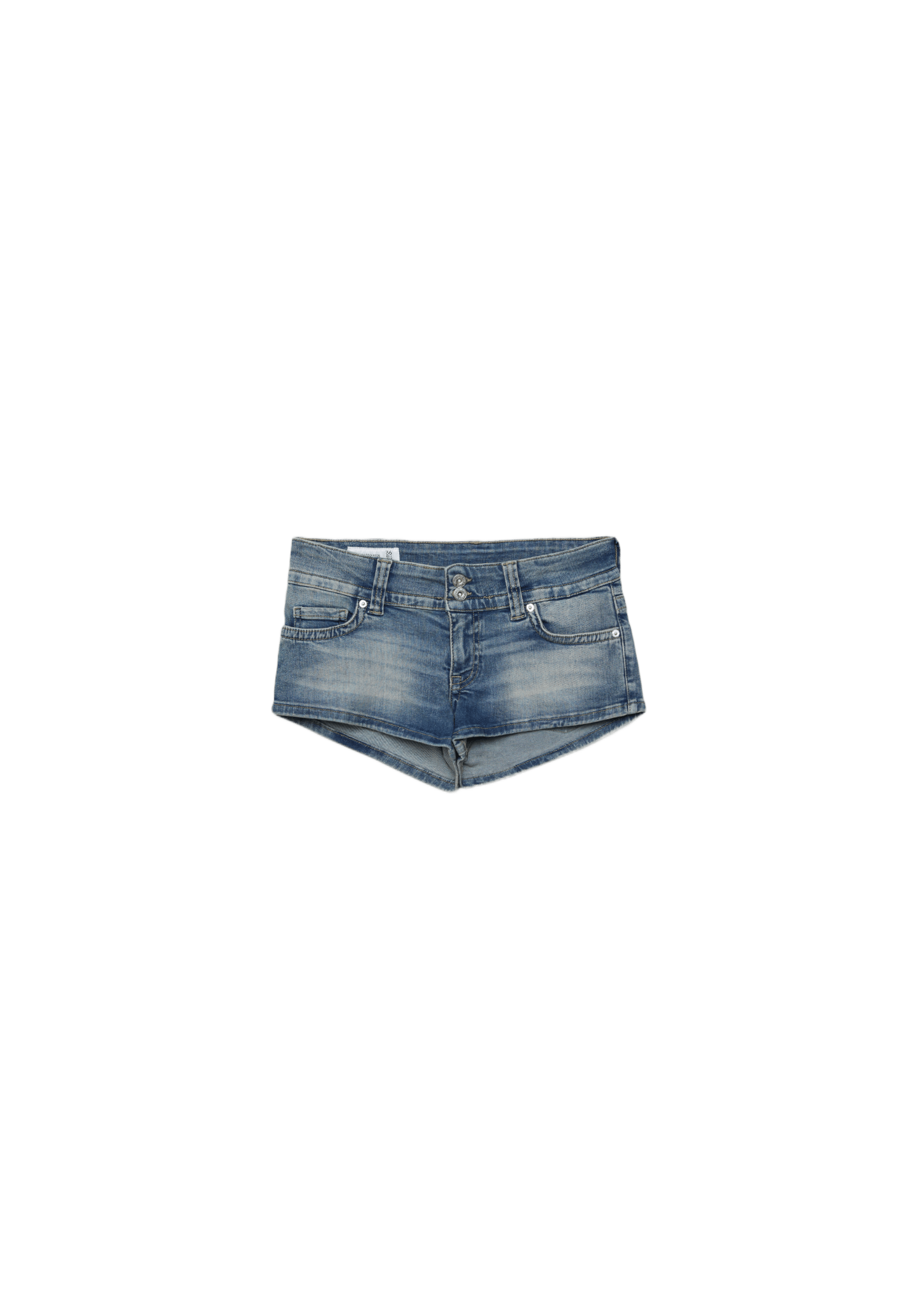 D76 denim mini shorts — OVERDYED BLUE DENIM