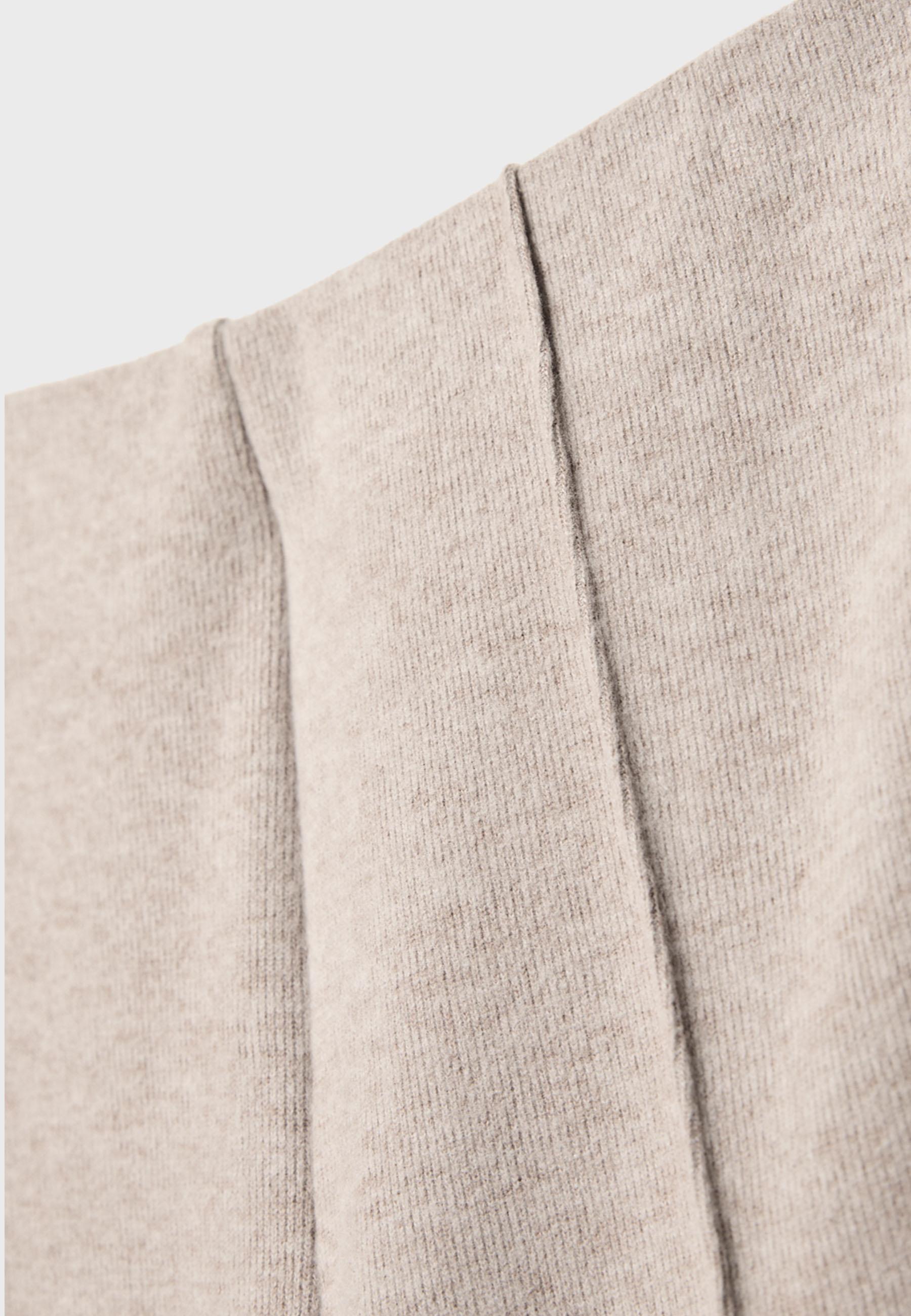 Knit trousers with seam detail — Beige melange