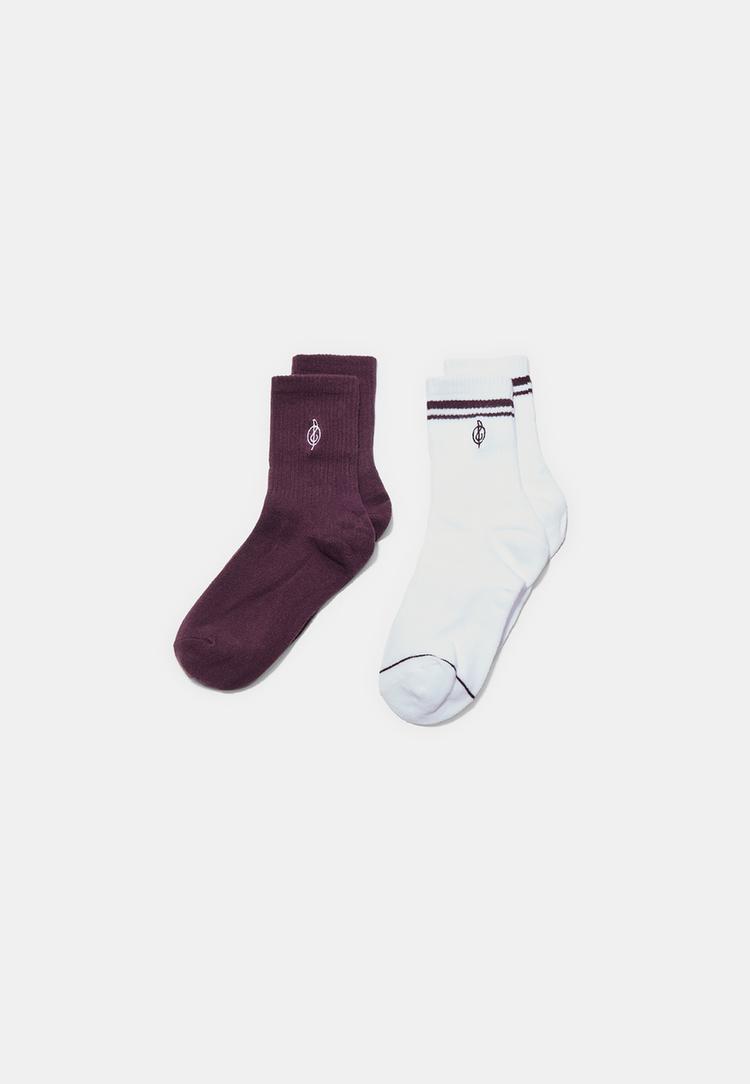 pack 2 calcetines rayas y bordado