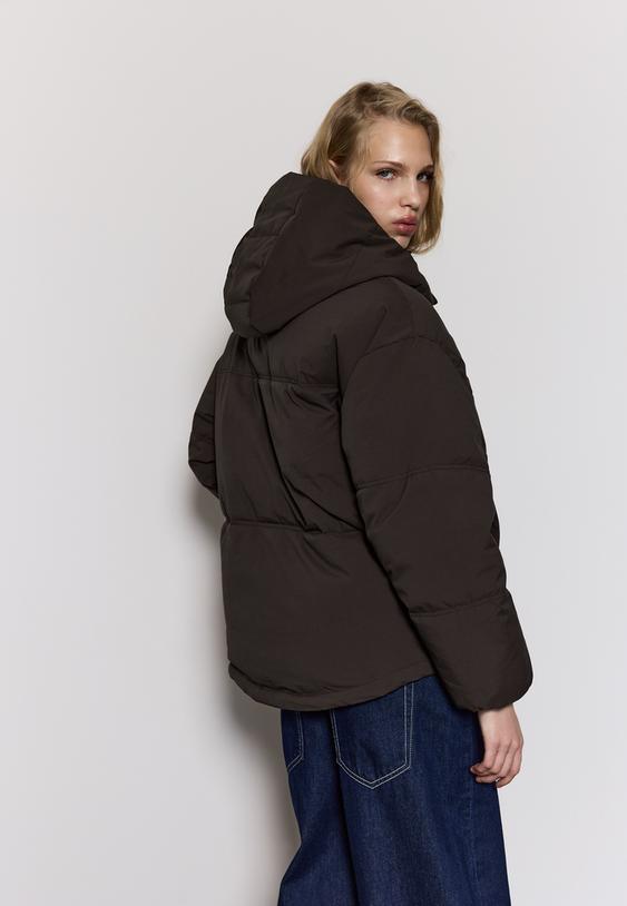 oversize kapusonlu dolgulu ceket