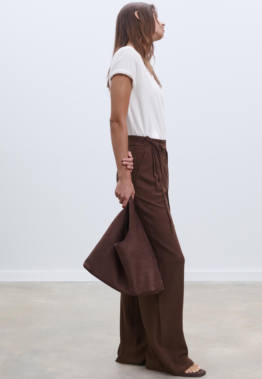 Pantalón fluido lazo con lino