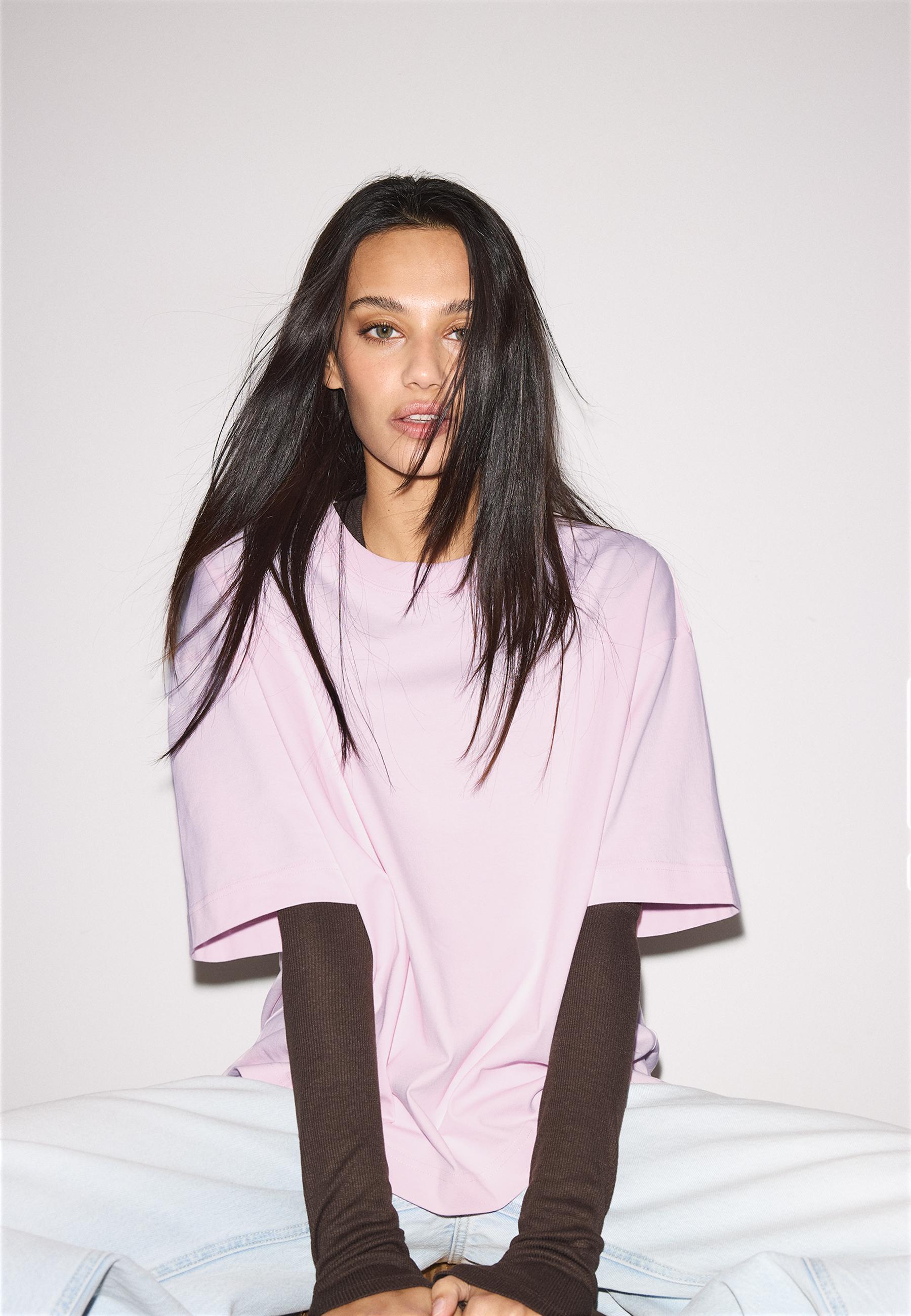 Oversize short sleeve T-shirt — Pastel pink