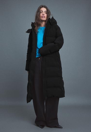 Padded coat with belt — Black 2