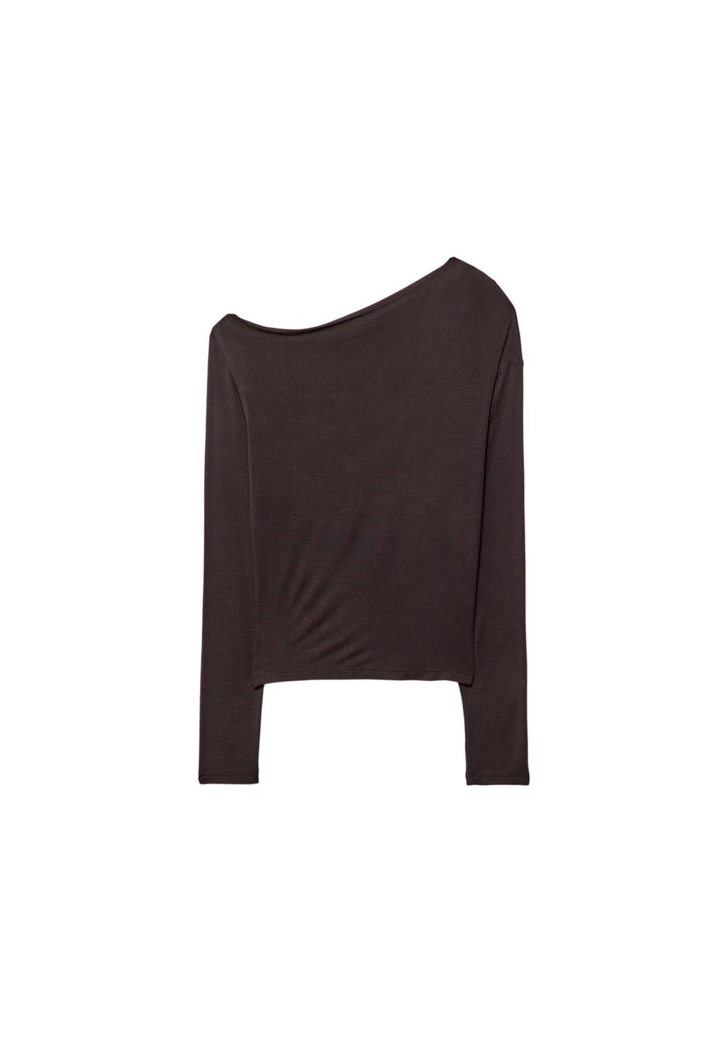T-Shirt mit asymmetrischem Kragen