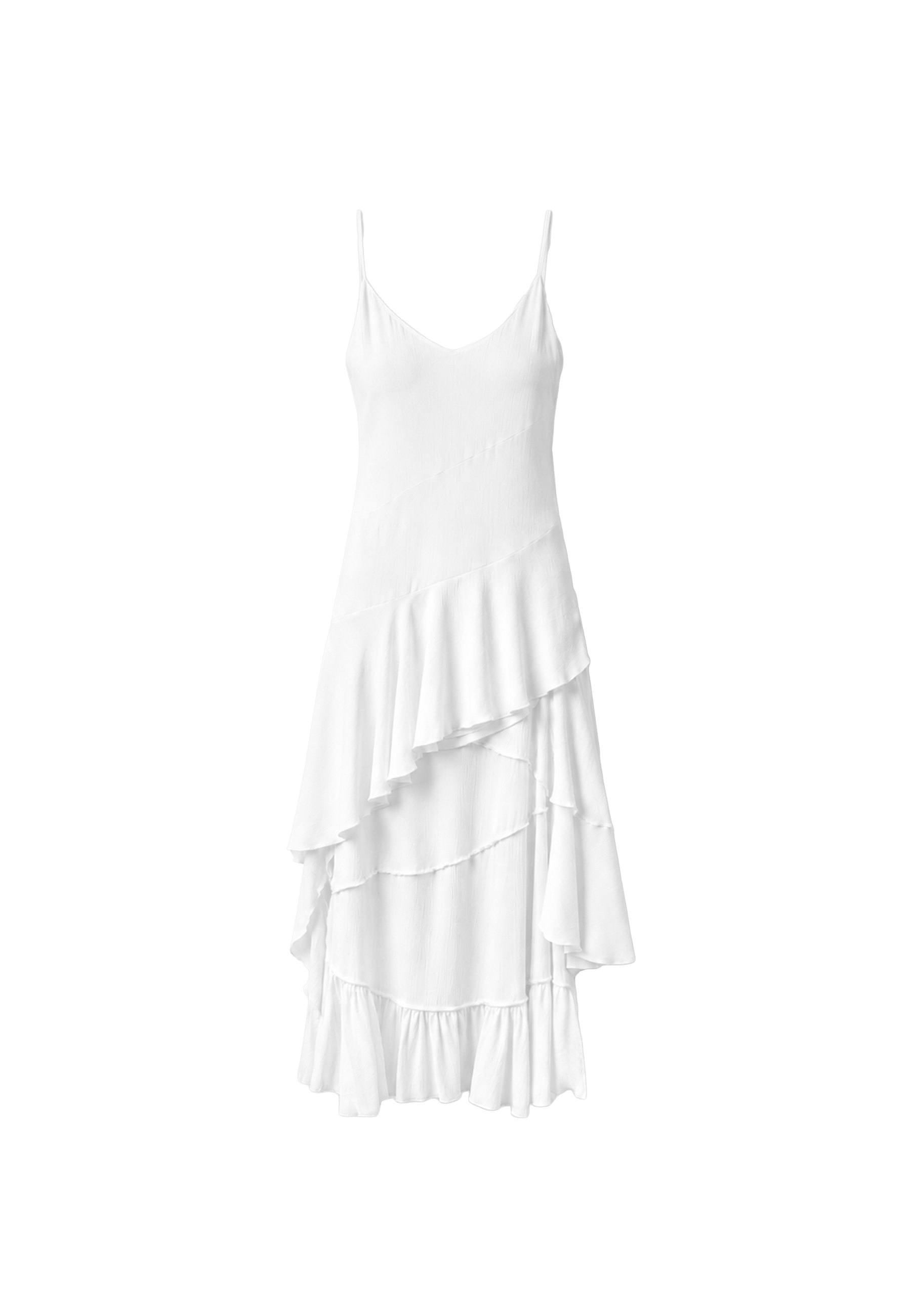 Asymmetric strap dress — White