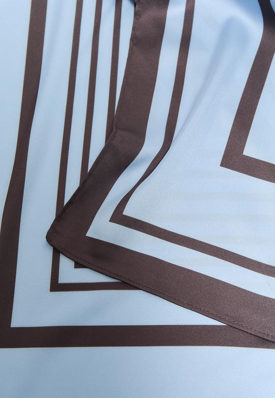 Stradivarius Striped Scarf Blue Os