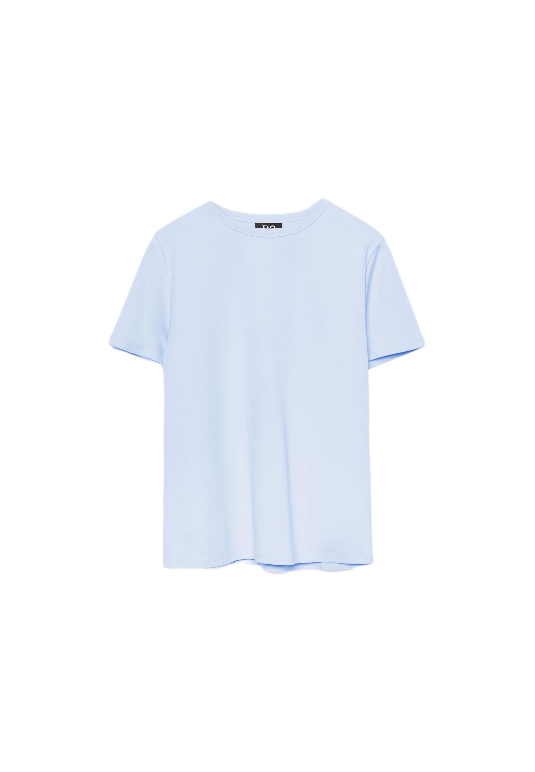 B02 Soft-touch regular basic T-shirt — Sky blue