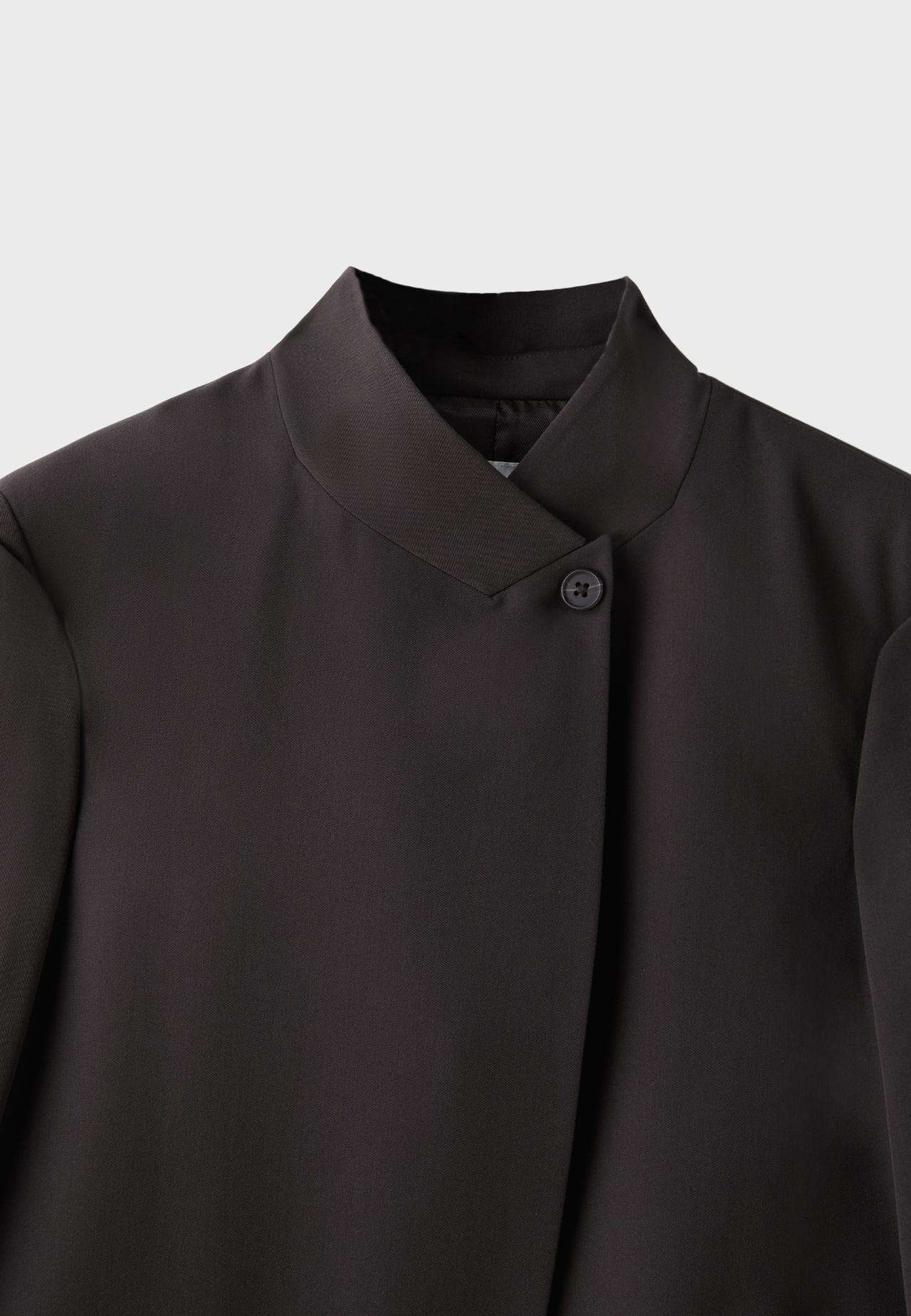 Asymmetric regular fit blazer — Brown