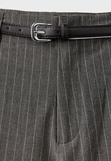 Flowing straight smart trousers with belt — 0-458 9