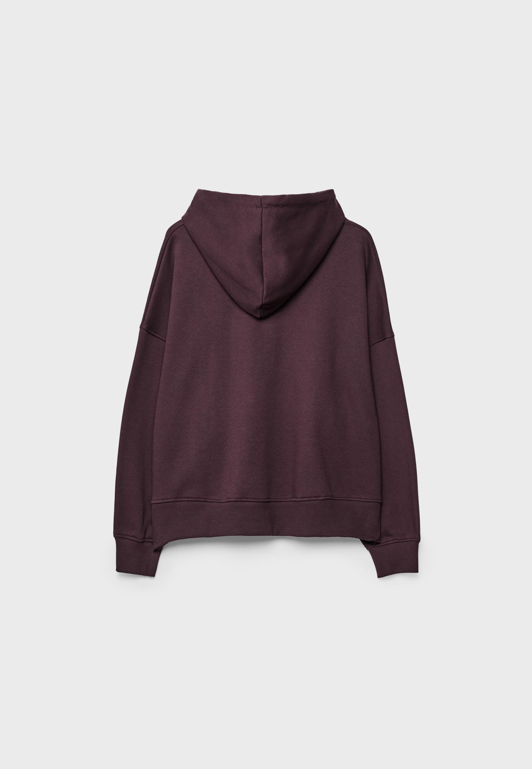 Embroidered hood sweatshirt — Burgundy