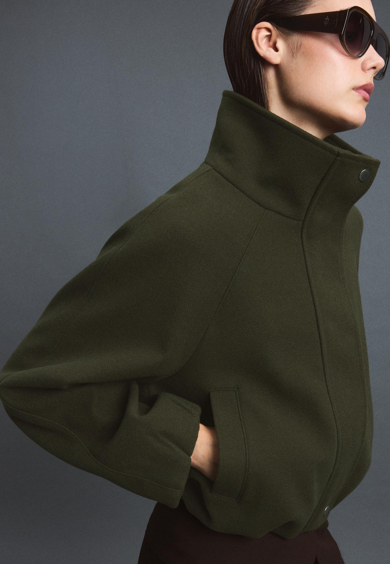 Soft-touch balloon jacket — Khaki