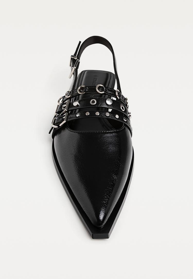 zapatos planos tiras hebillas