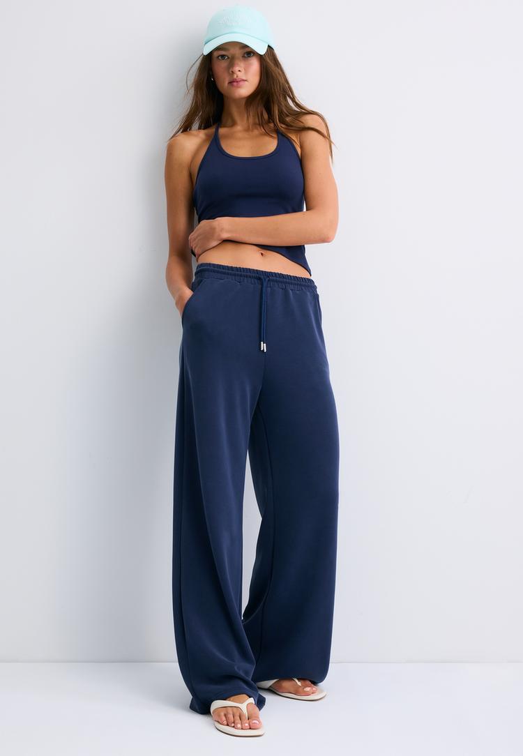 yumusak dokulu palazzo jogger pantolon