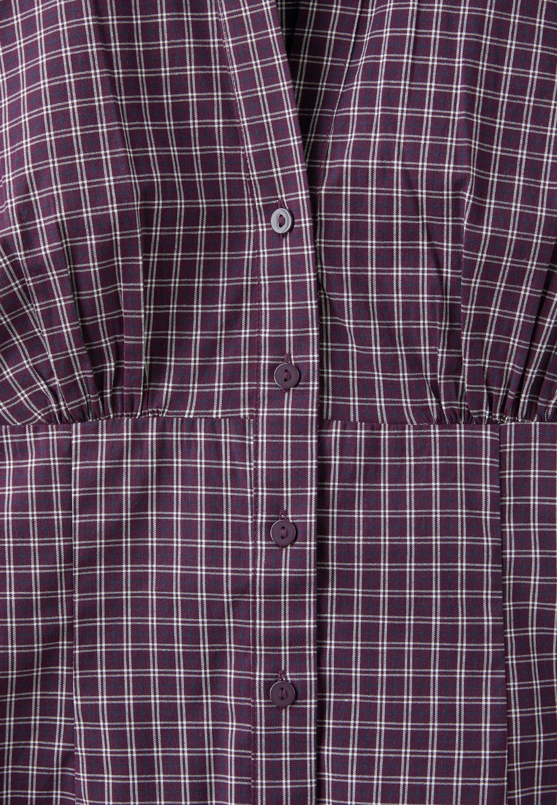 Short sleeve under-bust seam shirt — Purple