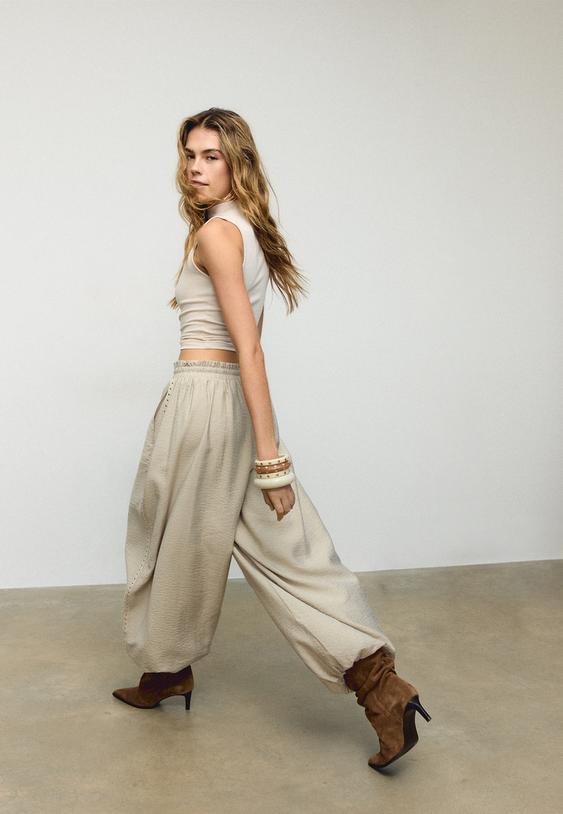 pantalon bouffant a clous