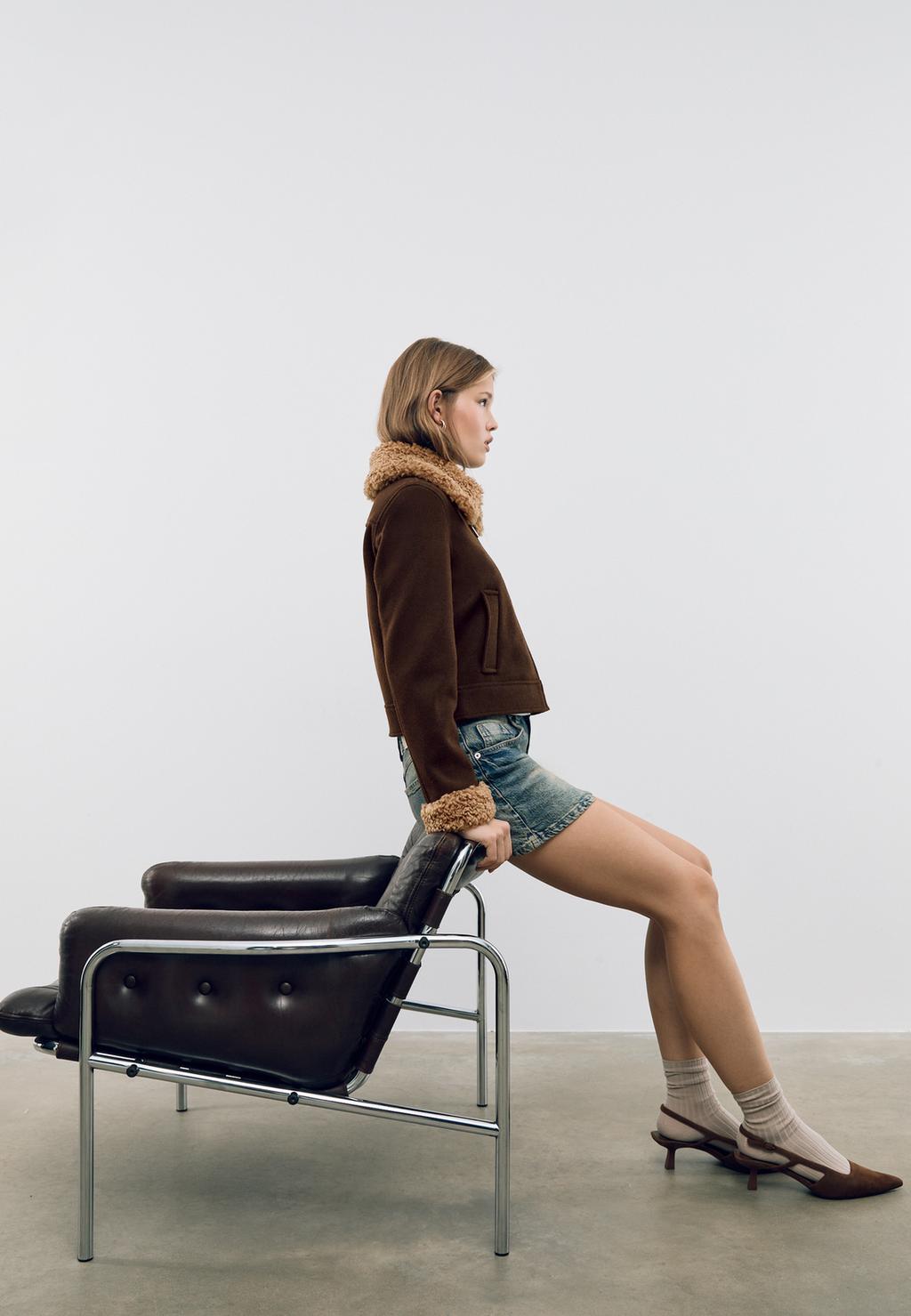 Jacket with faux fur detail