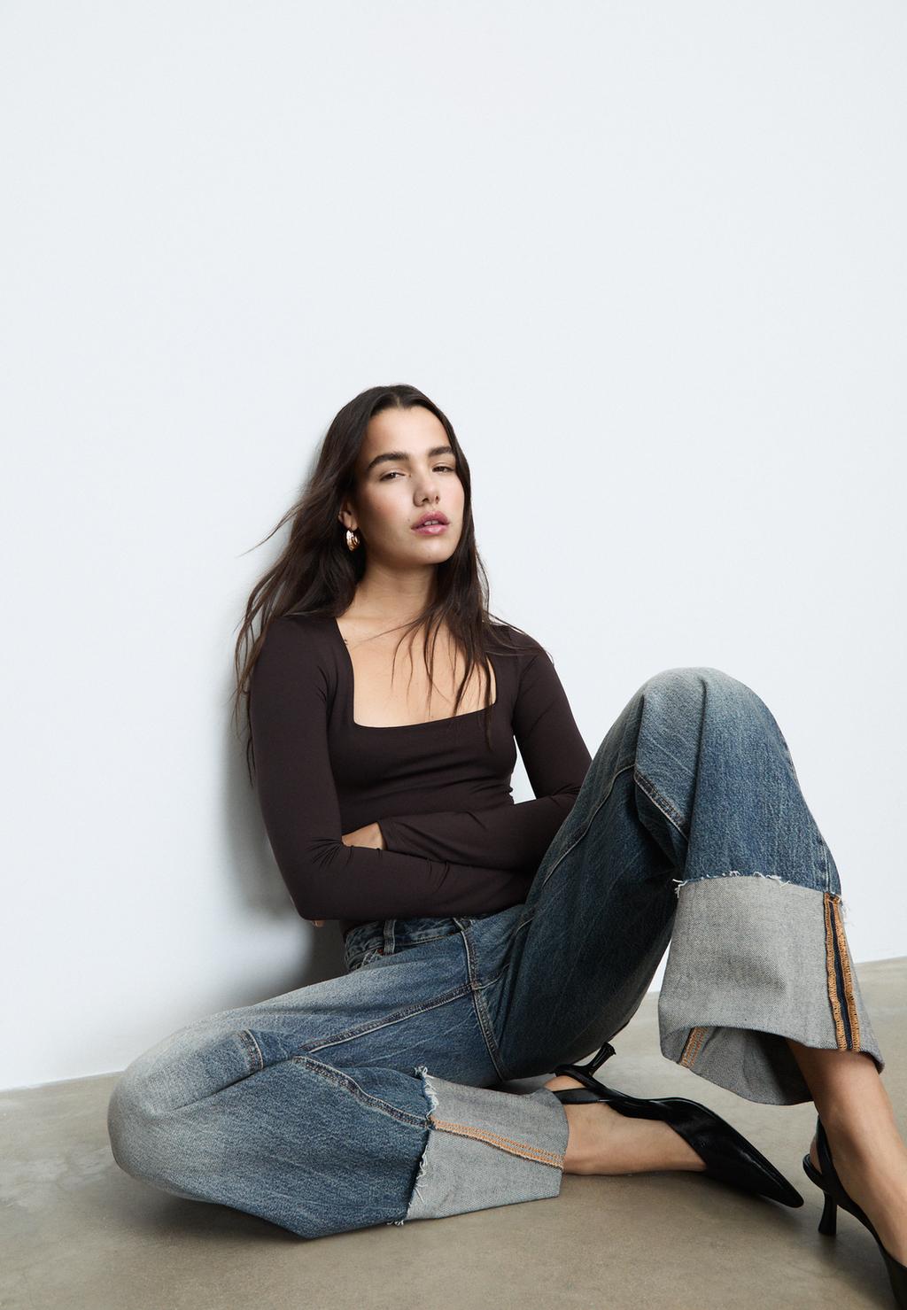 Poliamid body négyzetes dekoltázzsal