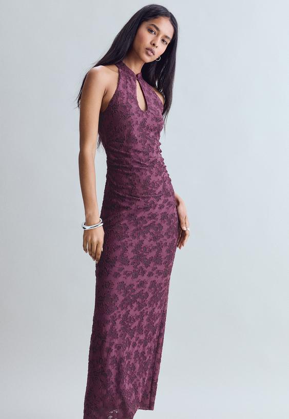 vestito midi jacquard