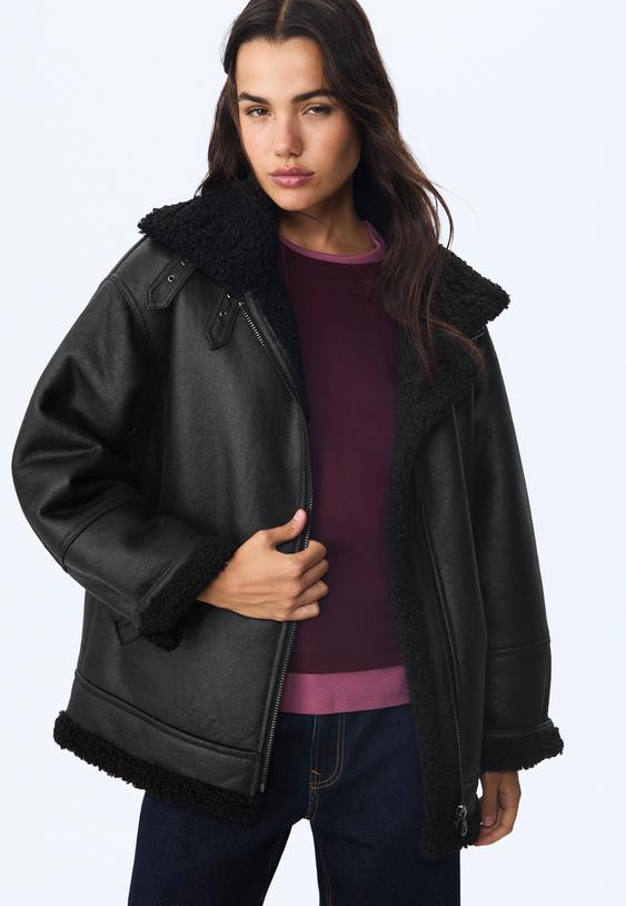 double faced jacket with buckles