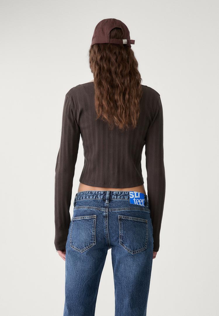 camiseta rib botones