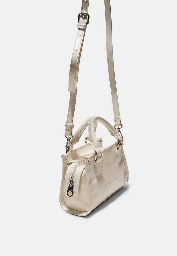 timsah deseni gorunumlu mini tote capraz askılı canta l03685911