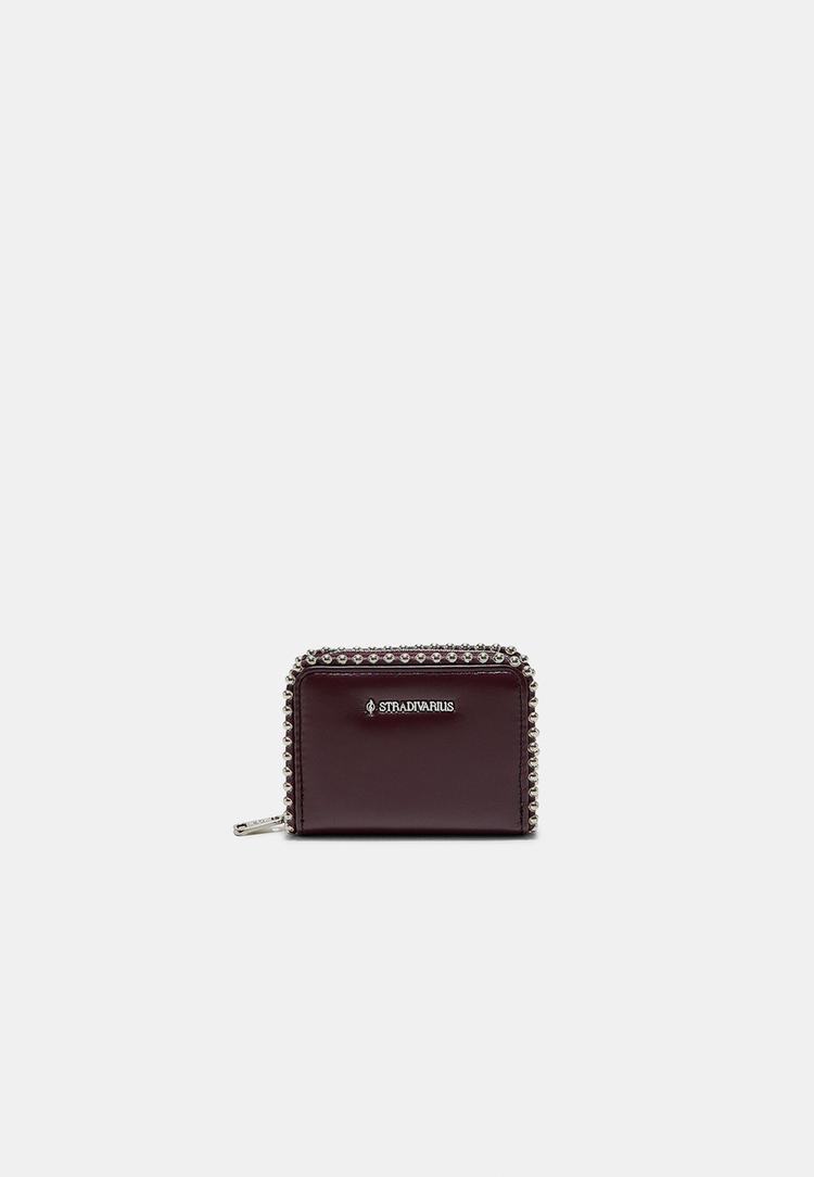 Stradivarius Compacte portemonnee met kraaldetails  Granaat OS