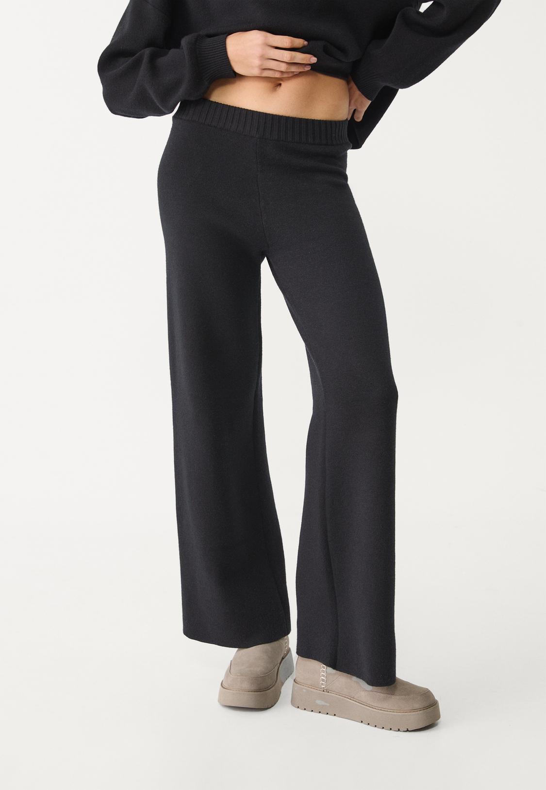 Pantalones Anchos Pantalon De Punto Mujer Stradivarius Pantalón - Main Image